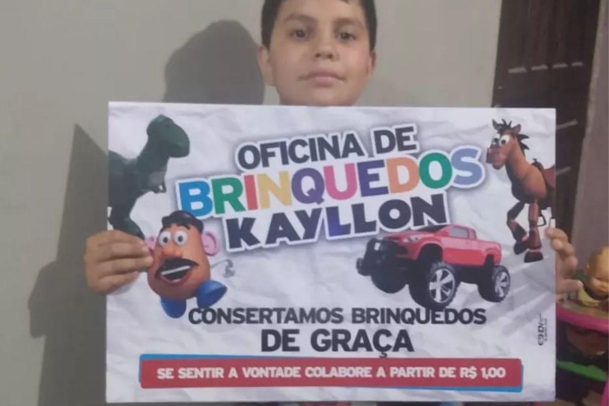 Kayllon sempre admirou os serviços do pai, que também recebe visitas de vizinhos procurando ajuda em reparos