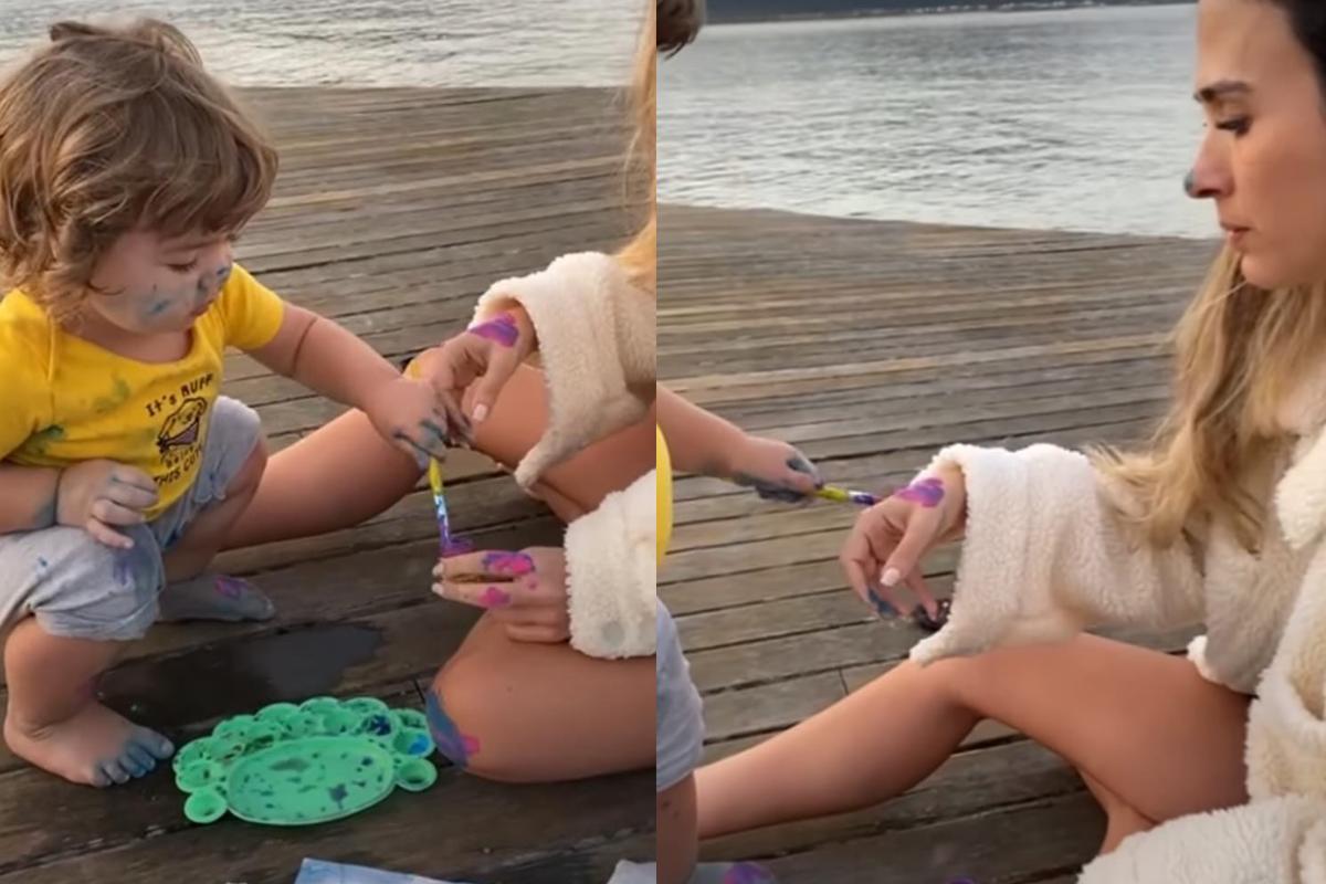 Tatá Werneck mostra 'bagunça' da filha com tinta