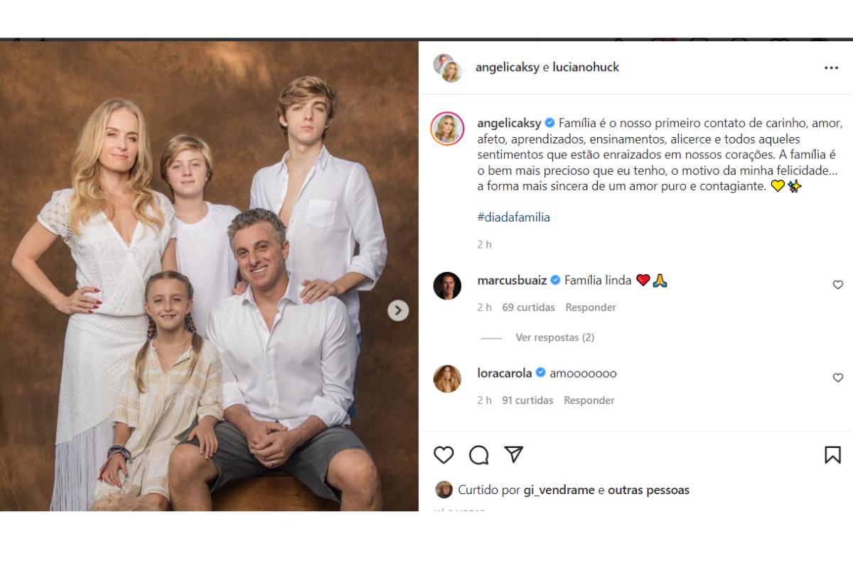 Angélica, Luciano Huck e os três filhos do casal