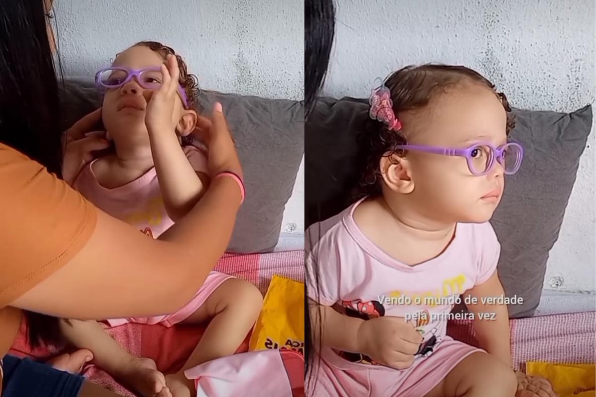 Mãe filma reação de filha autista enxergando pela primeira vez