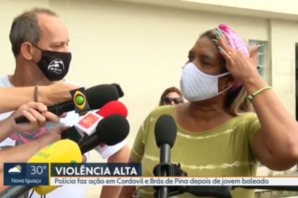 Mãe de jovem baleado no Rio de Janeiro