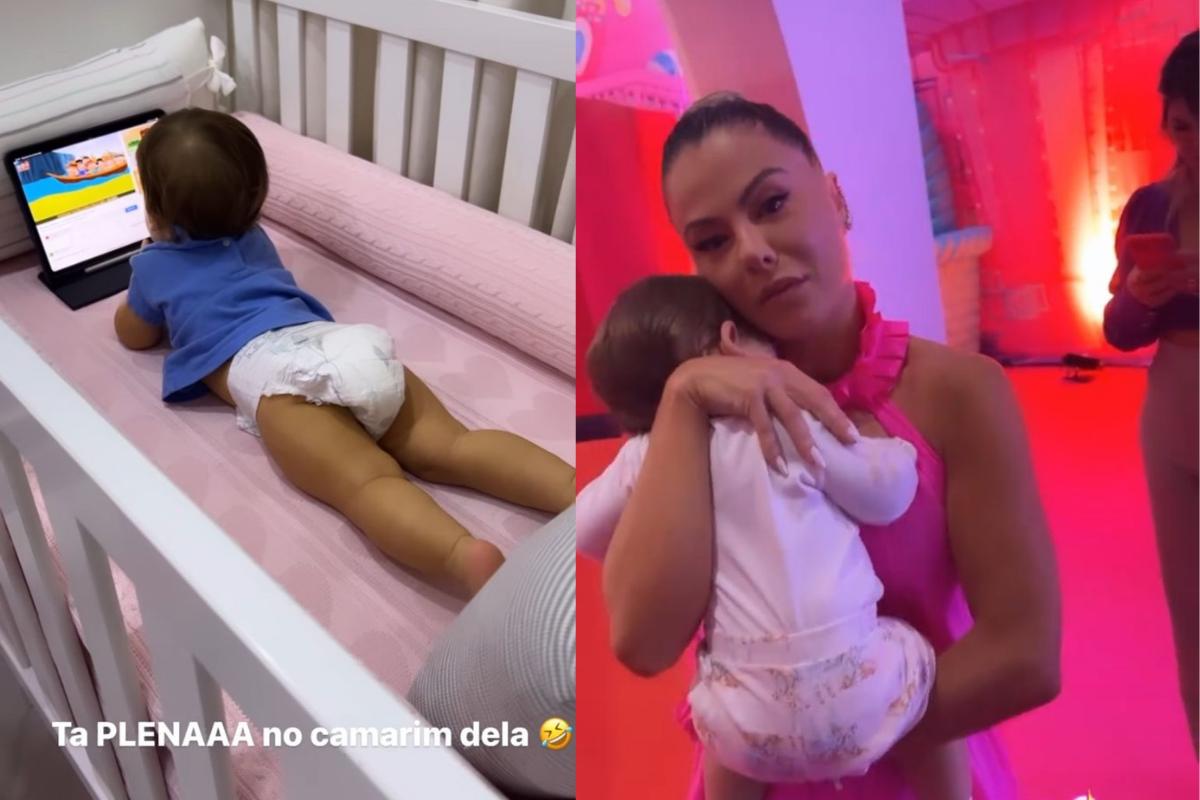 Maria Alice dorme no colo de Poliana