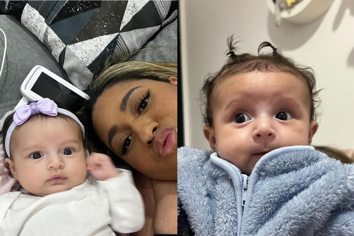 Mc Loma registra primeiro penteado em filha, Melanie