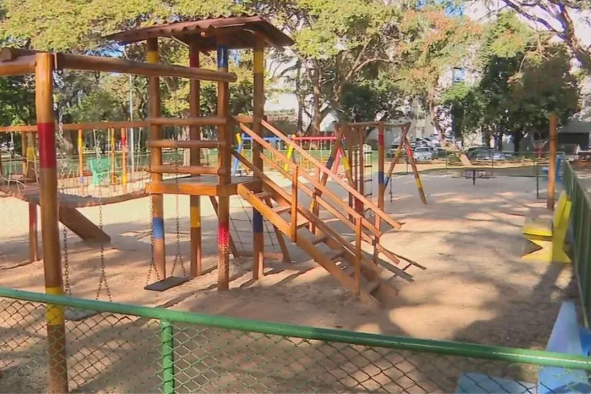 Parquinho onde a criança estava com a babá