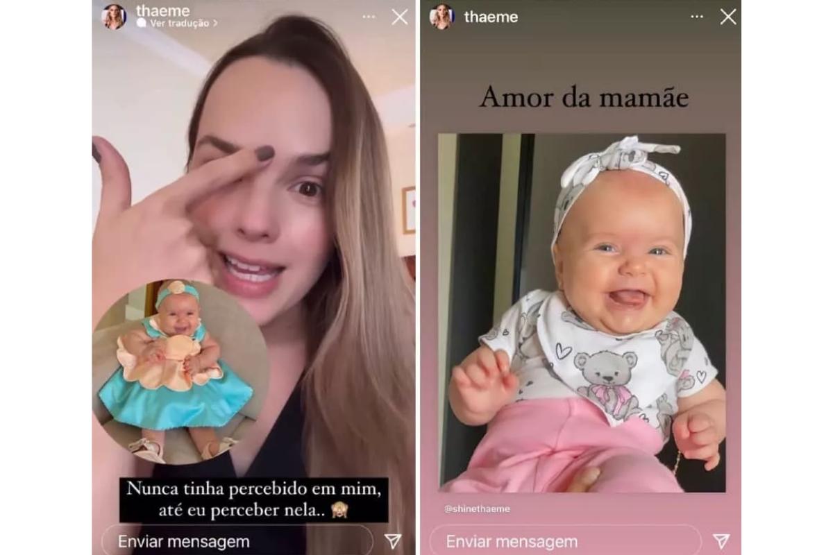 Thaeme Mariôto e a filha possuem a mesma marca