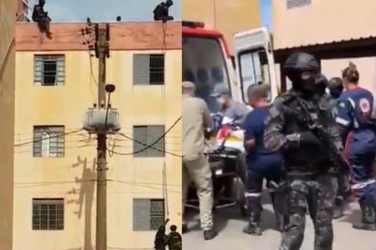 Os policiais conseguiram invadir o apartamento e tirar o bebê em segurança