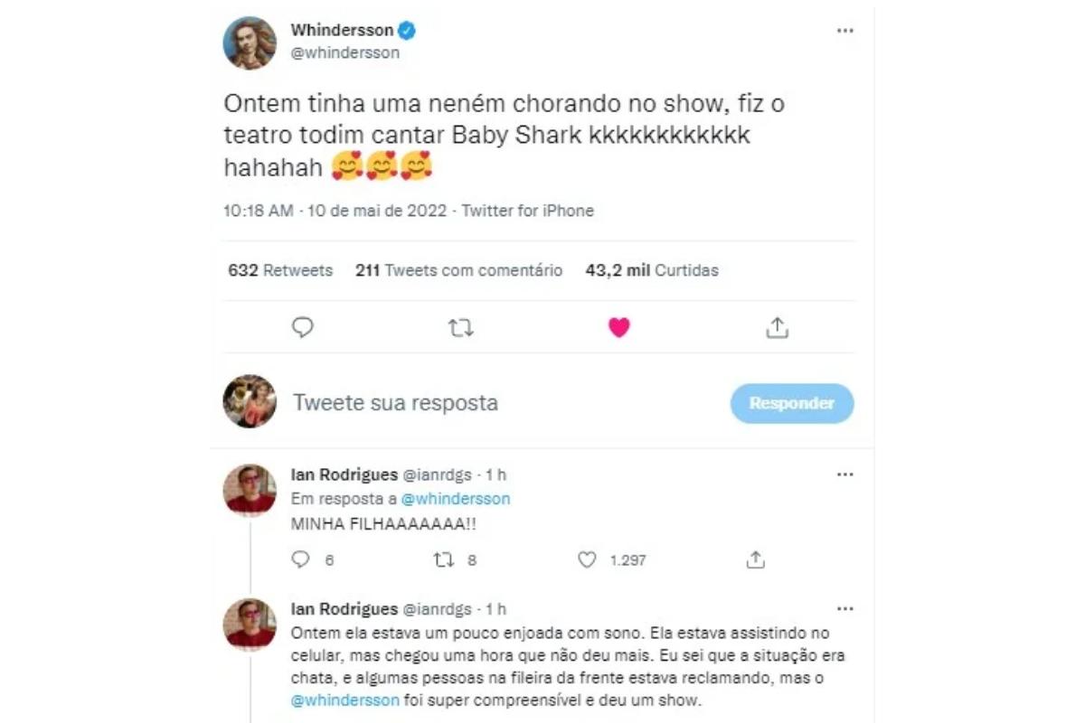 Whindersson Nunes compartilhou o vídeo cantando Baby Shark no Twitter
