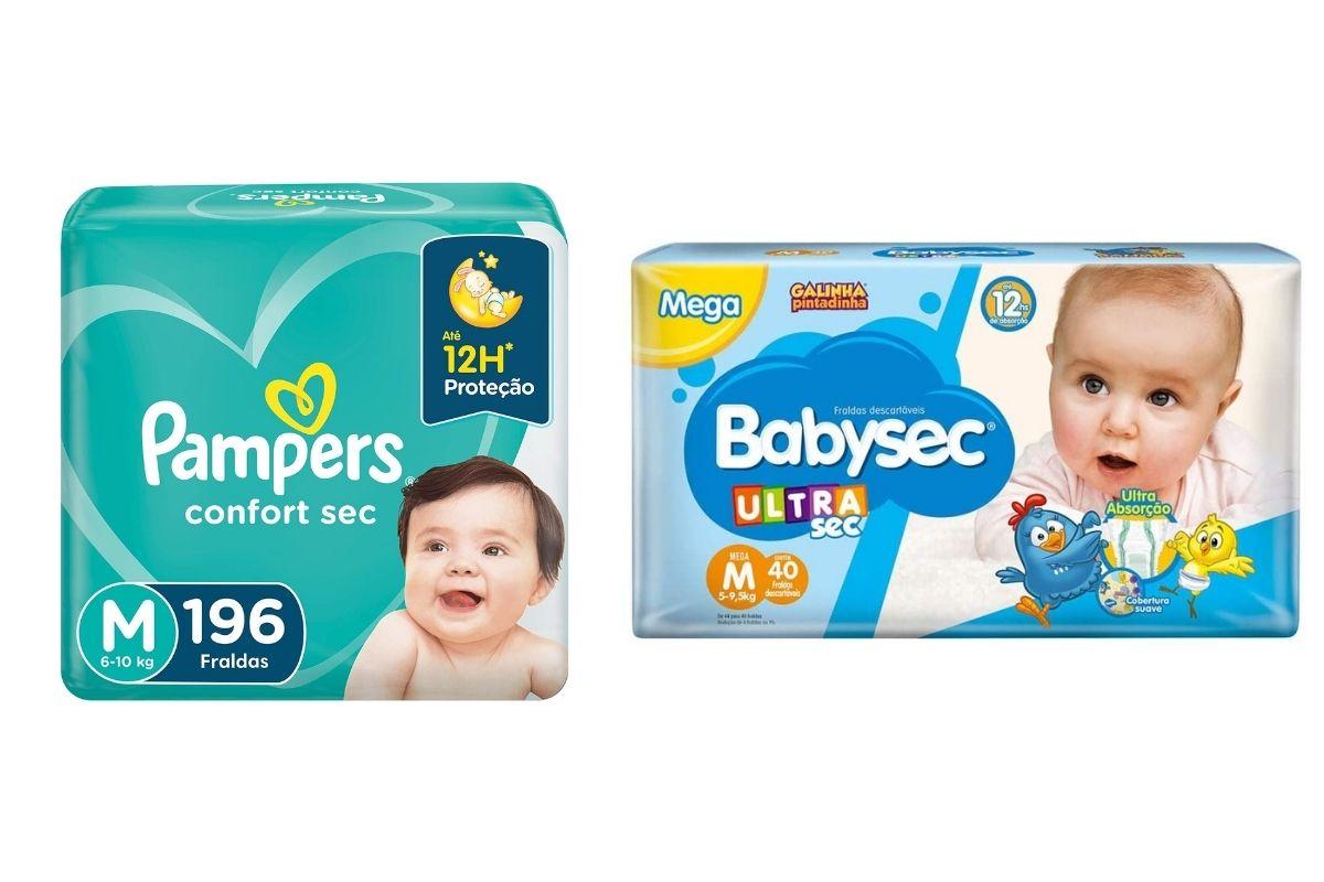Fraldas em promoção na Semana do Consumidor: Pampers e Babysec