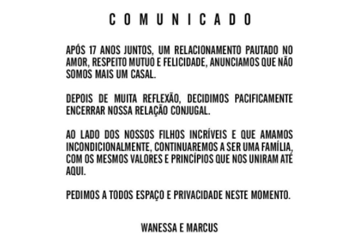Wanessa Camargo se separa do marido