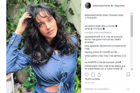 Débora Nascimento muda o visual e surpreende família (Foto: Reprodução/ Instagram @debranascimento)