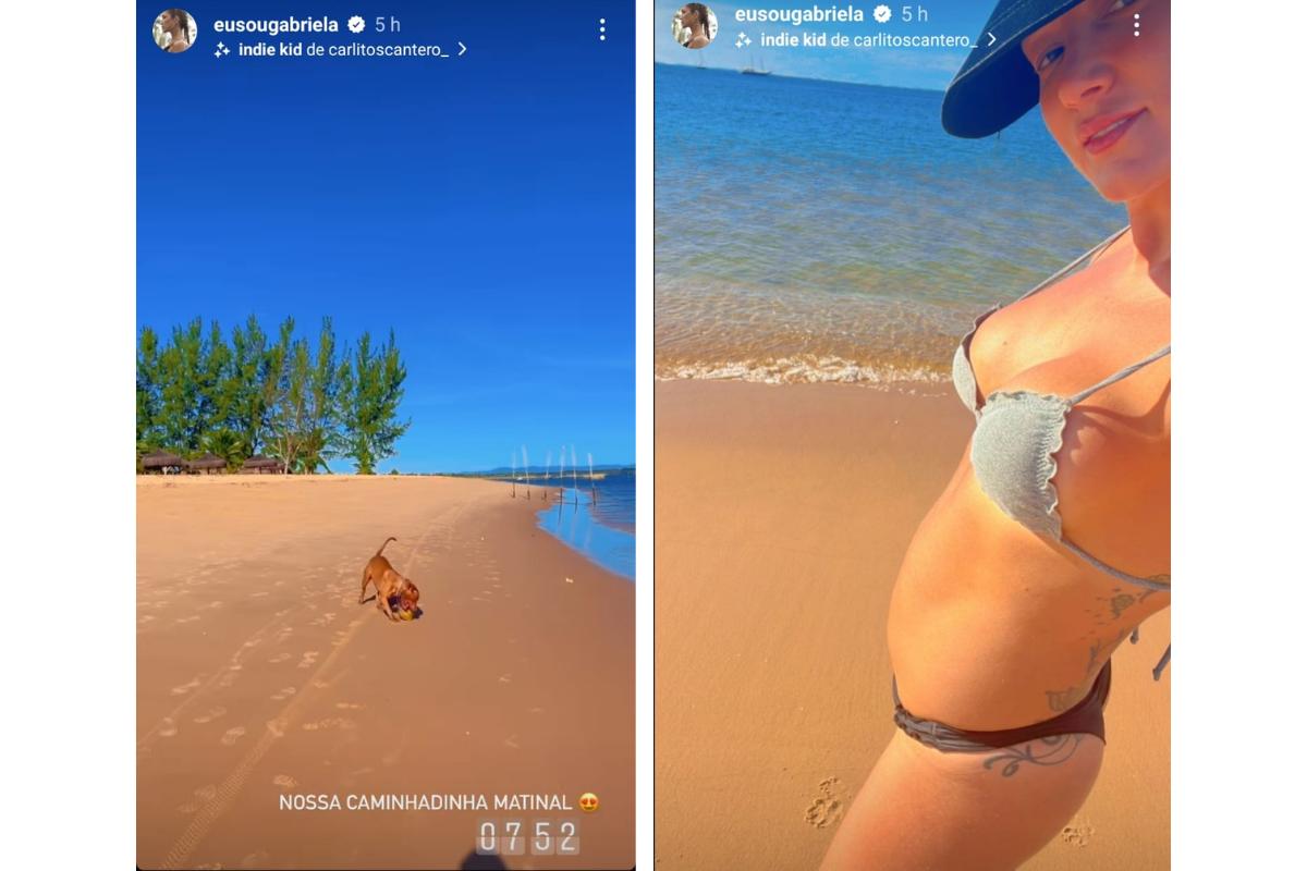 Gabriela Pugliesi mostra barriga de grávida e fala: "Vou parir já já"