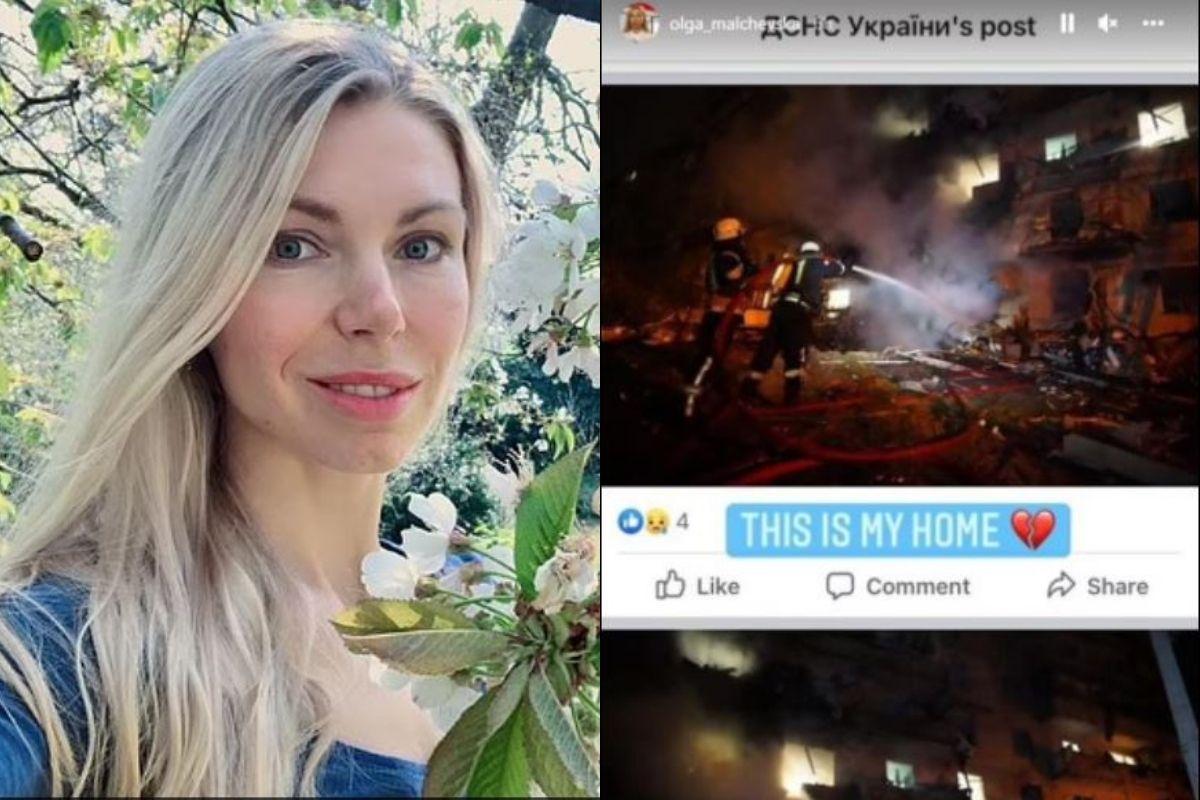 A repórter publicou nas redes sociais como o prédio que ela morava ficou após o bombardeio