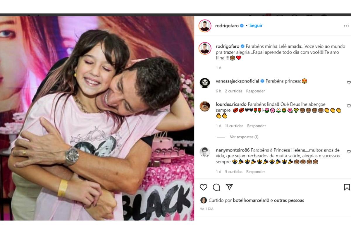 Rodrigo Faro e a filha Helena
