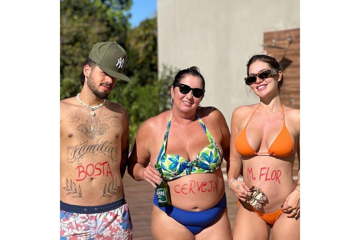Zé Felipe faz brincadeira para comparar tamanho da barriga de Virginia com a dele e da sogra