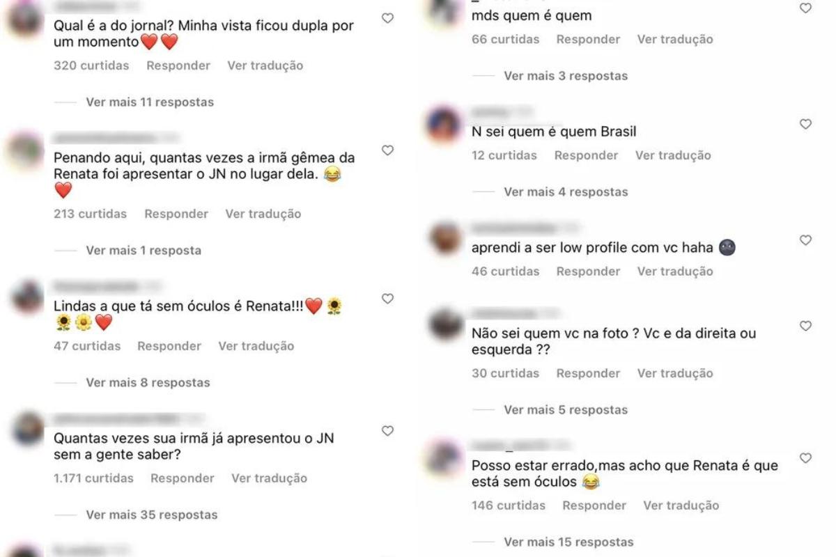 Comentários no post da foto da Renata Vasconcelos com a irmã