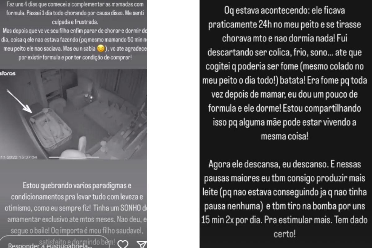 Gabriela Pugliesi fala sobre dificuldades na amamentação