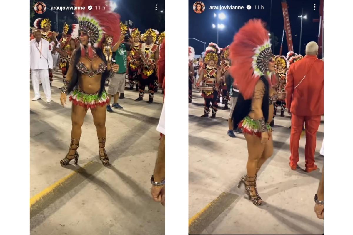 Viviane Araújo desfilando no carnaval