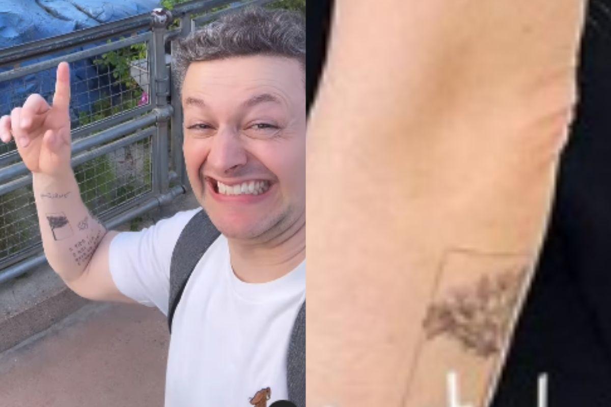 Lucas Lima e Sandy fizeram tatuagem juntos
