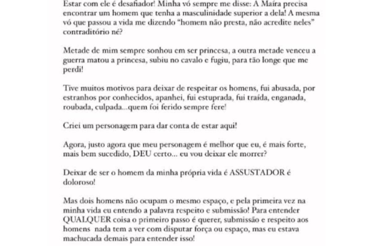 Texto de Maíra para o namorado