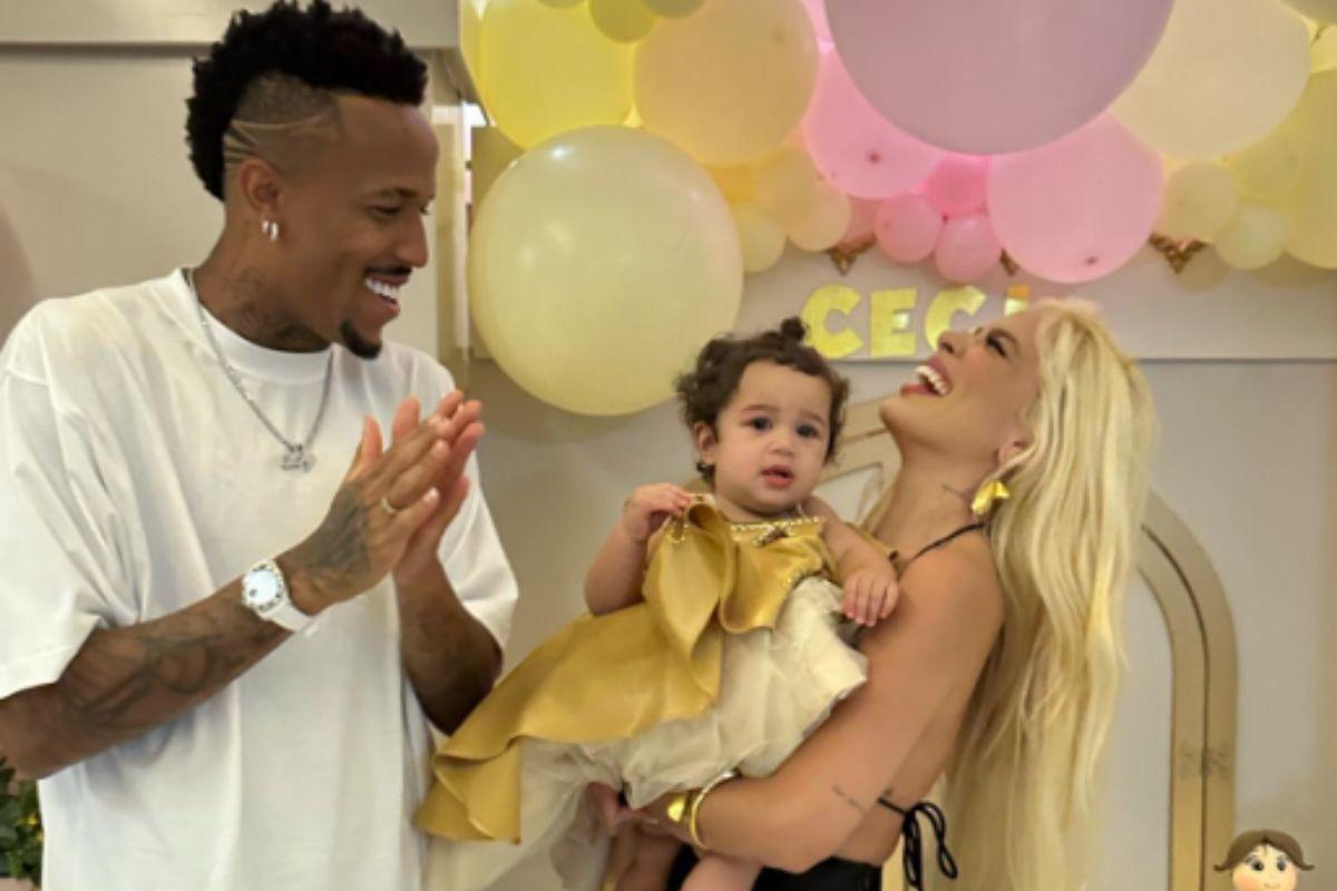 Karoline Lima e Éder Militão comemoram mesversário da filha juntos