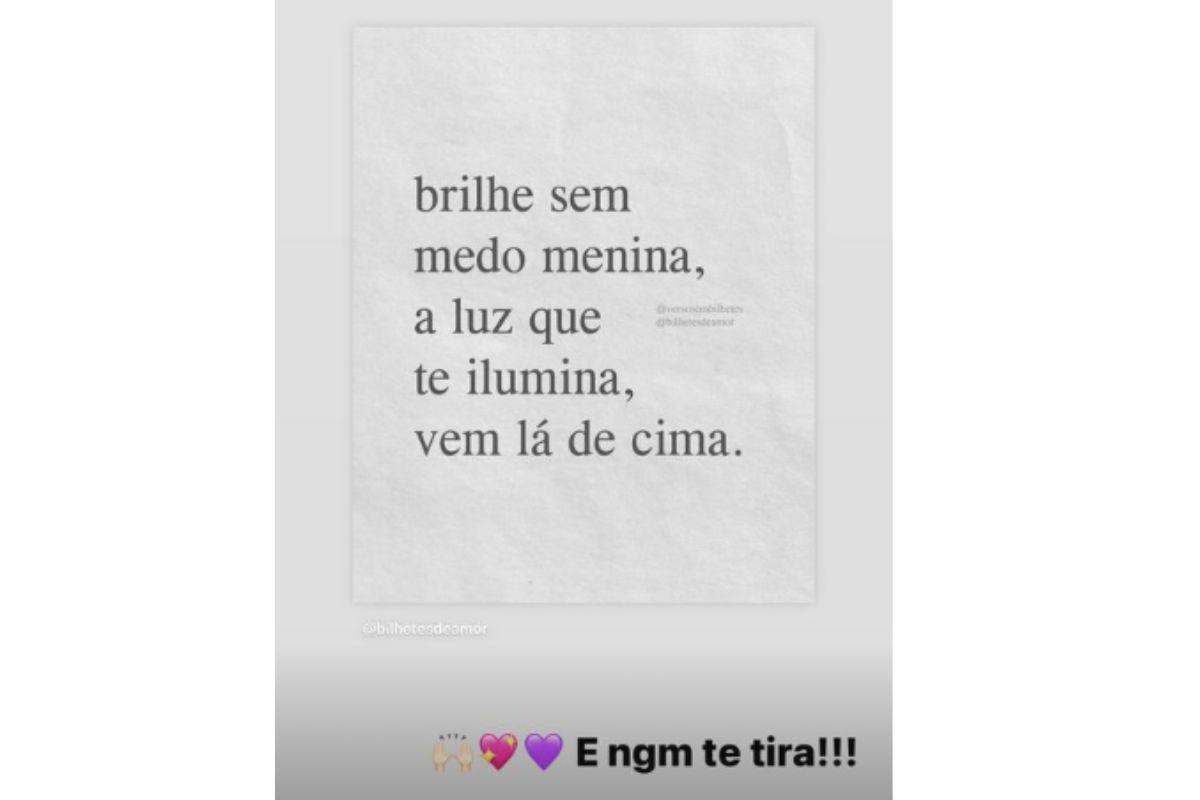Virginia posta frase após falas de LeonardoVirginia posta frase após falas de Leonardo