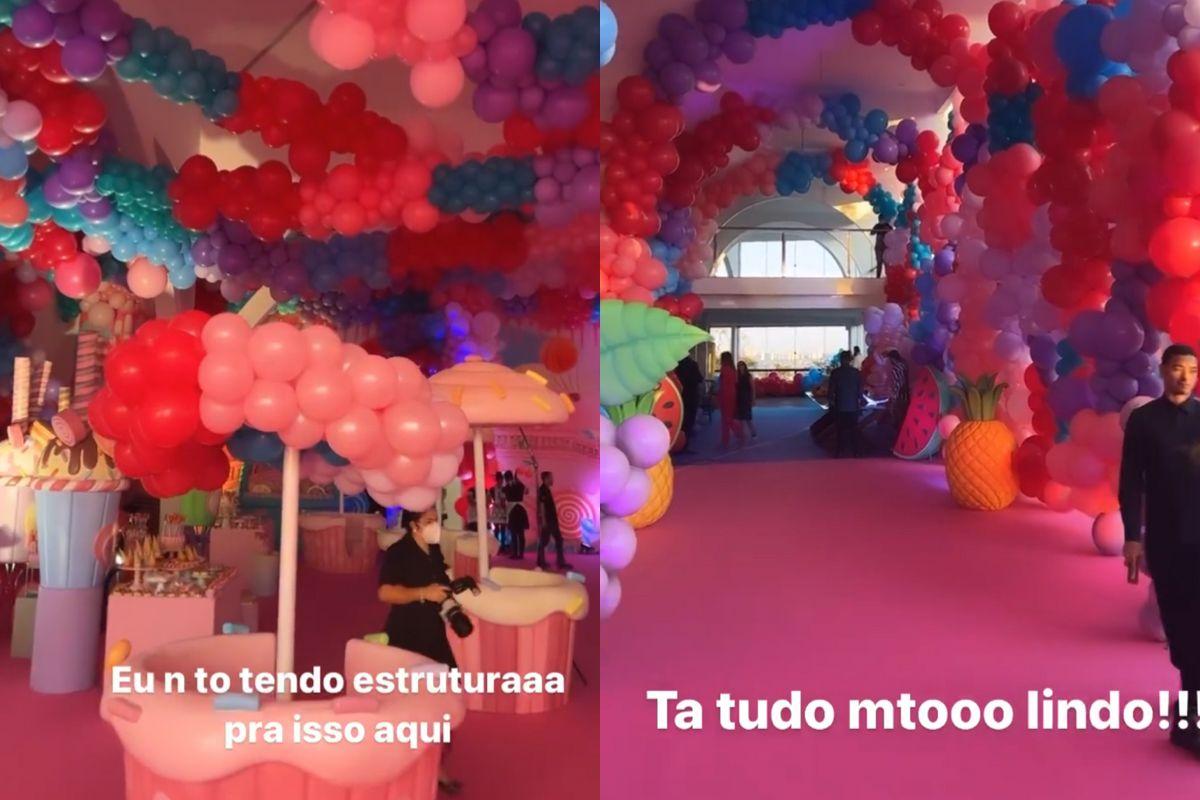 As bexigas chamaram atenção nos stories