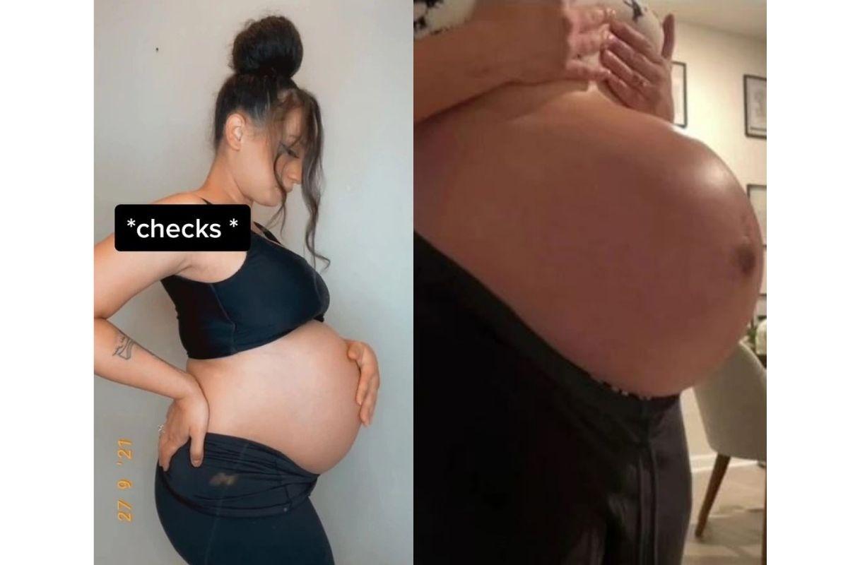A mãe mostrou algumas horas depois como a barriga estava