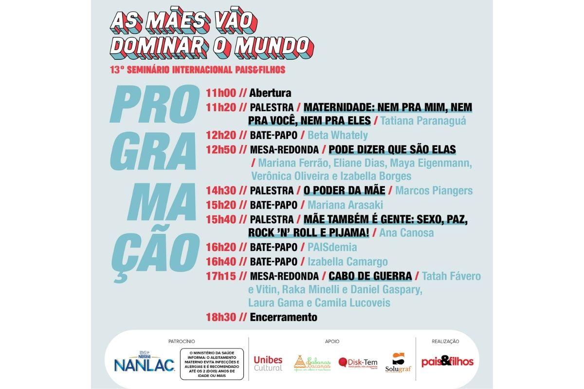 Confira a programação completa do 13° Seminário Internacional Pais&Filhos