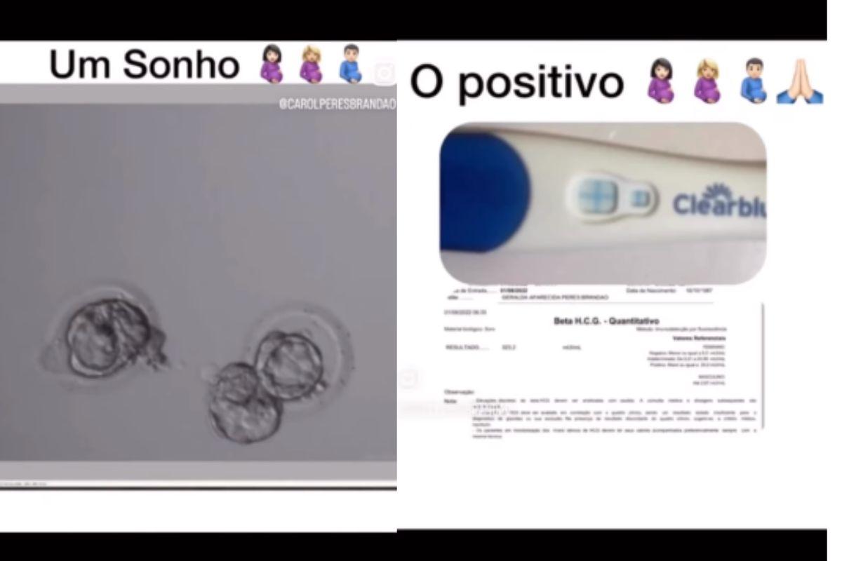 Primeiro teste de gravidez da mulher que gerou o filho para irmã