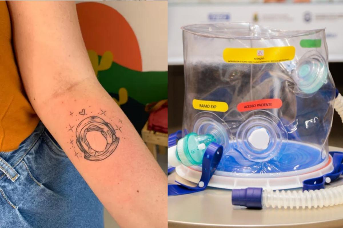 Tatuagem na pele da filha em homenagem à mãe, sobrevivente da Covid-19