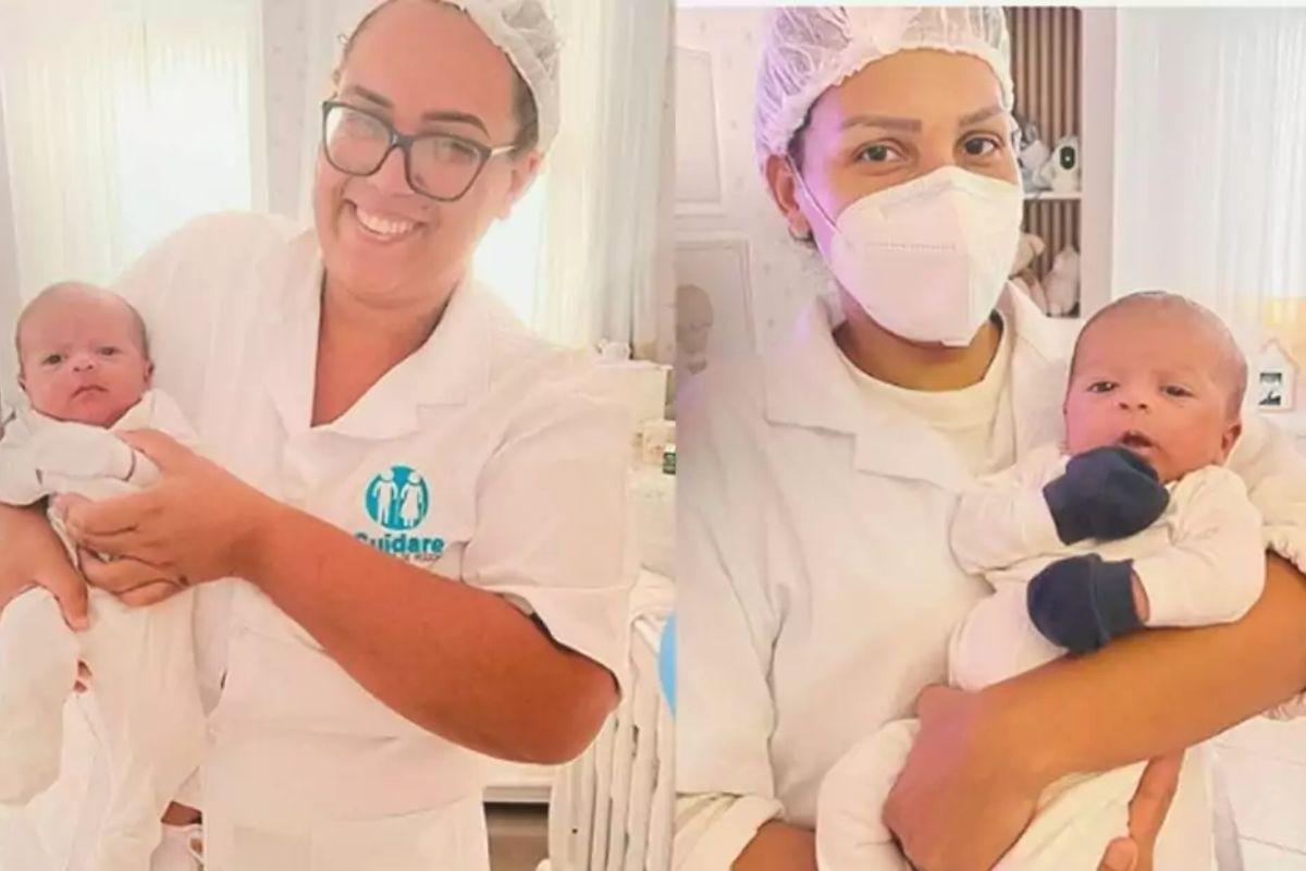 Babás segurando Joaquim