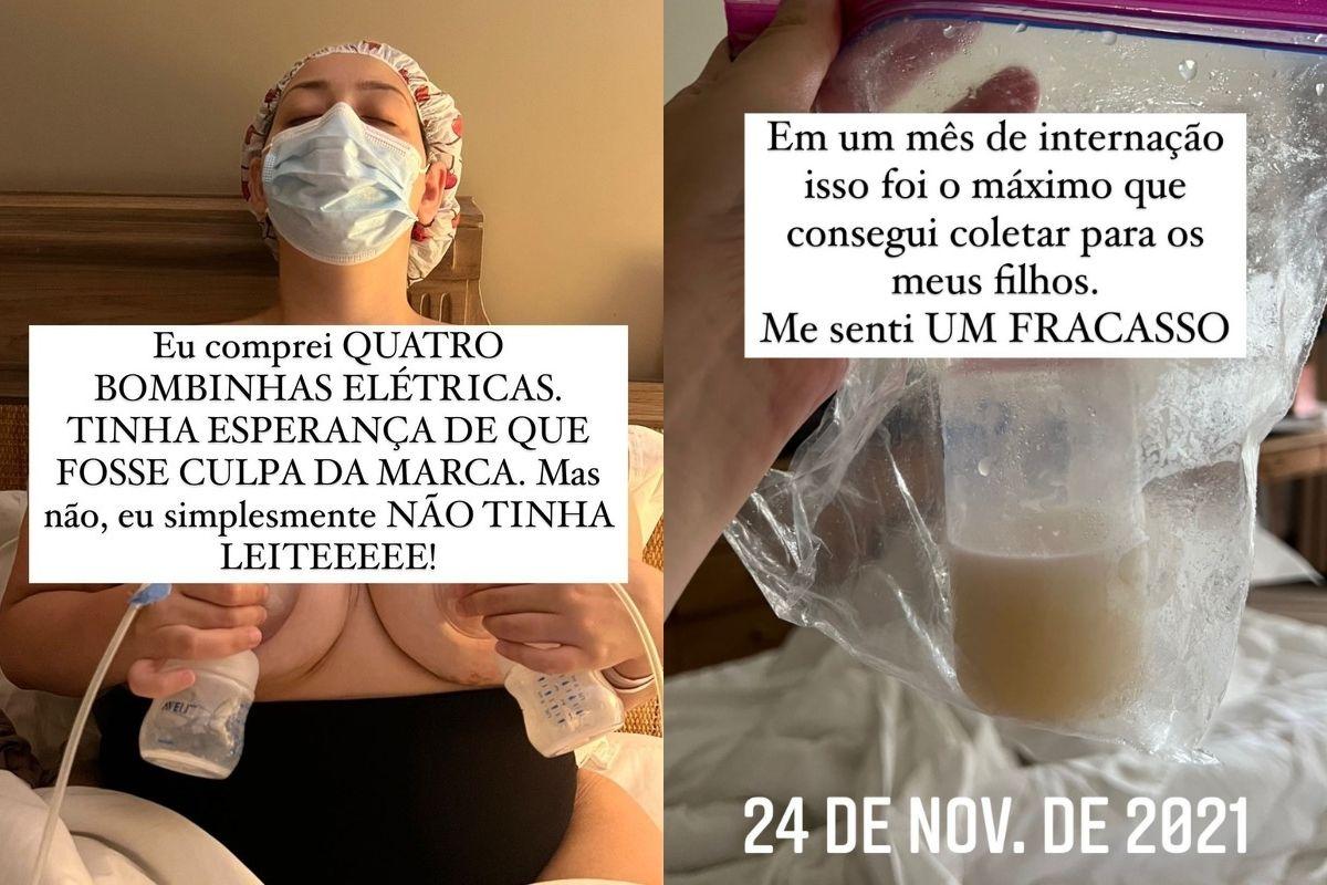 Camila fez um relato mostrando todos os métodos que tentou para amamentar