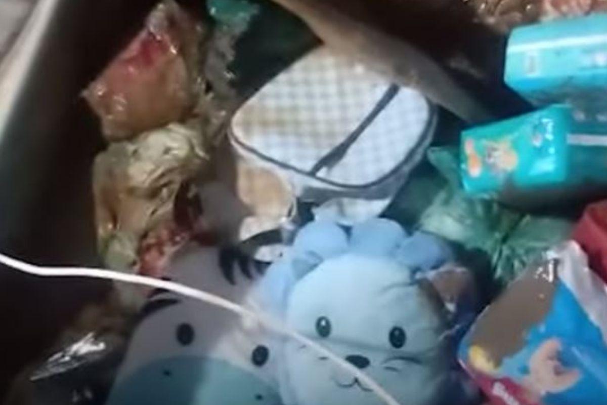O enxoval do bebê foi destruído pelo deslizamento