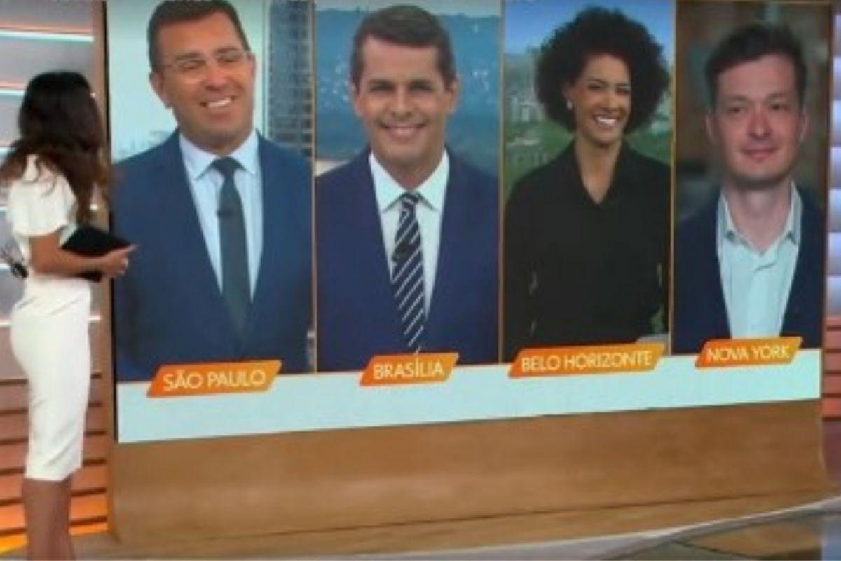 Aline Aguiar fez o anúncio da gravidez ao vivo no programa da TV Globo