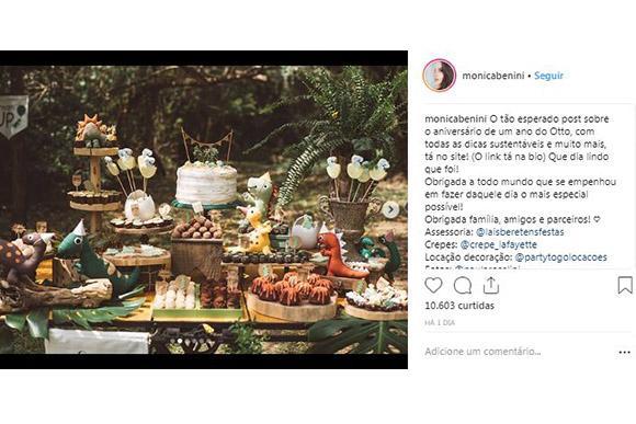 Monica Benini compartilhou com seus seguidores fotos do primeiro anversário do filho (Foto: Reprodução/ Instagram @monicabenini)