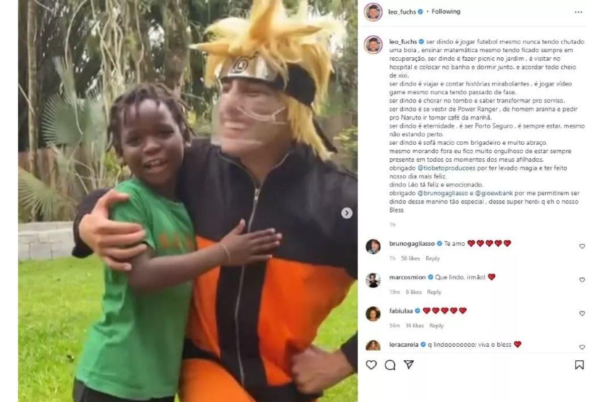 Léo Fuchs compartilhou a surpresa que fez para Bless no Instagram