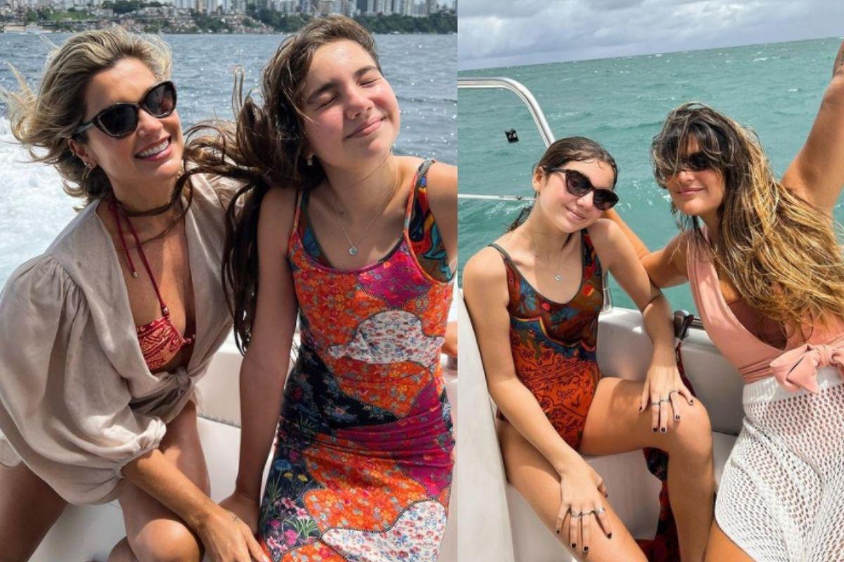 Flavia Alessandra e as filhas