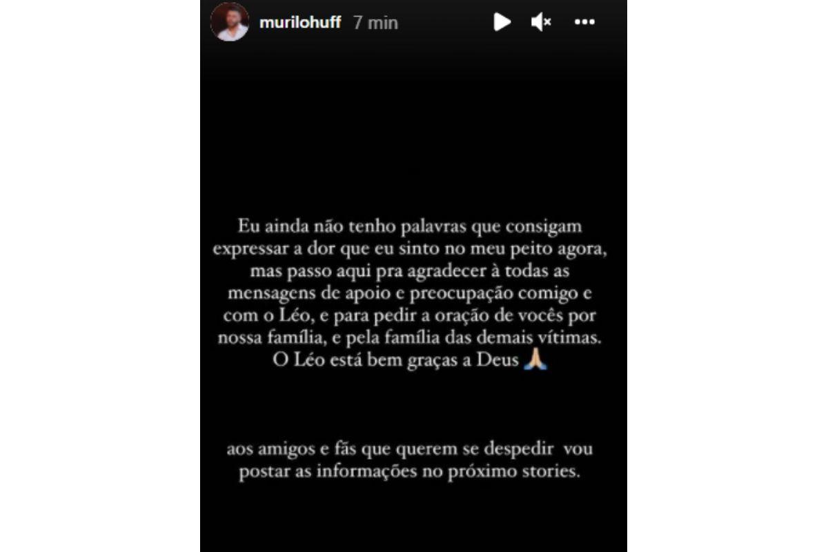 Murilo Huff se pronuncia pela primeira vez após morte de Marília Mendonça