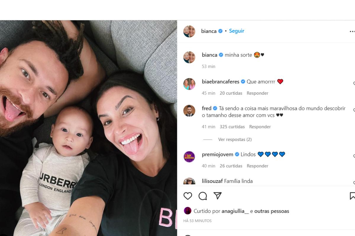 O clique em família gerou elogios por parte dos seguidores de Bianca Andrade