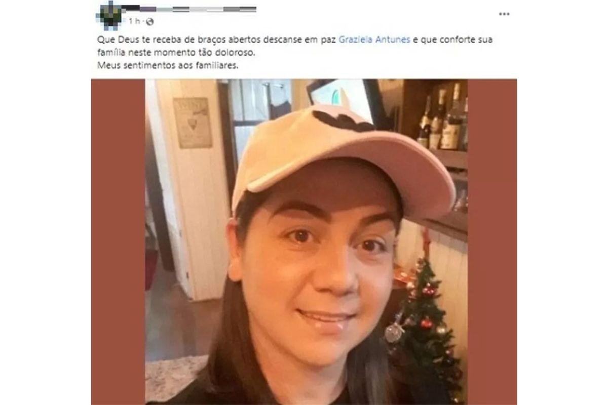 Graziela Antunes, de 31 anos, foi baleada na barriga e não resistiu ao ferimento (Foto: reprodução/Redes sociais)
