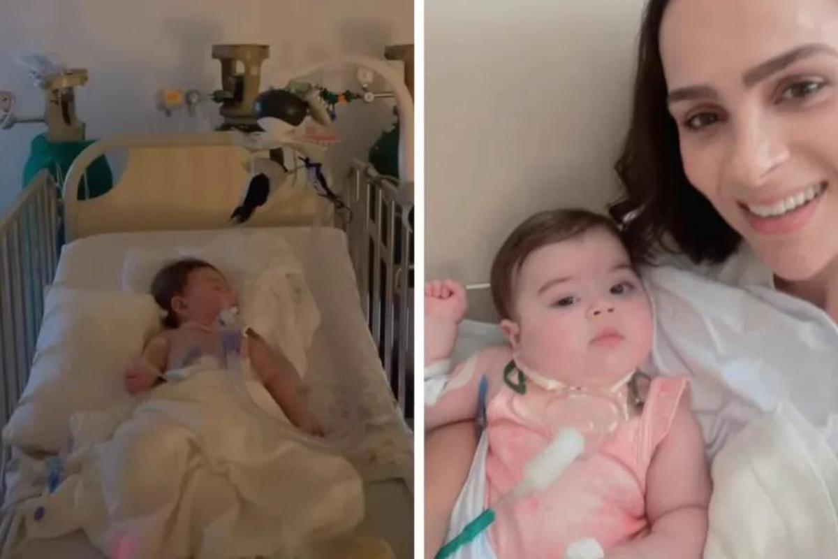 Maria Guilhermina em seu quarto adaptado e Maria Guilhermina com sua mãe Letícia Cazarré