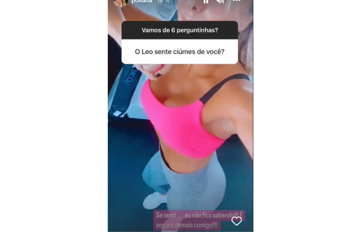 Poliana responde sobre ciúmes de Leonardo