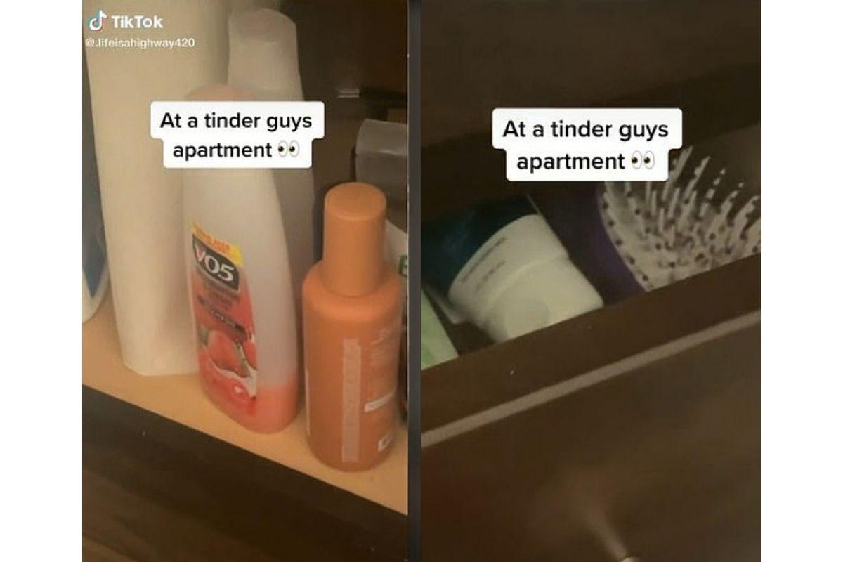 A mulher encontrou alguns cosméticos também