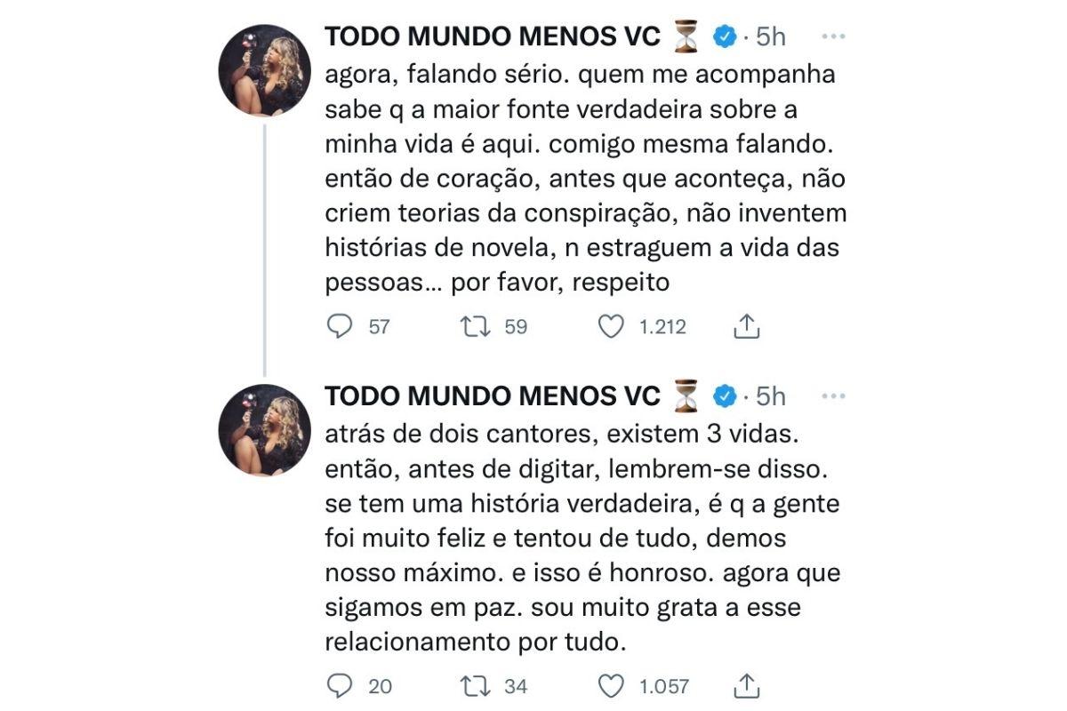 Marília Mendonça se pronuncia sobre o término nas redes sociais