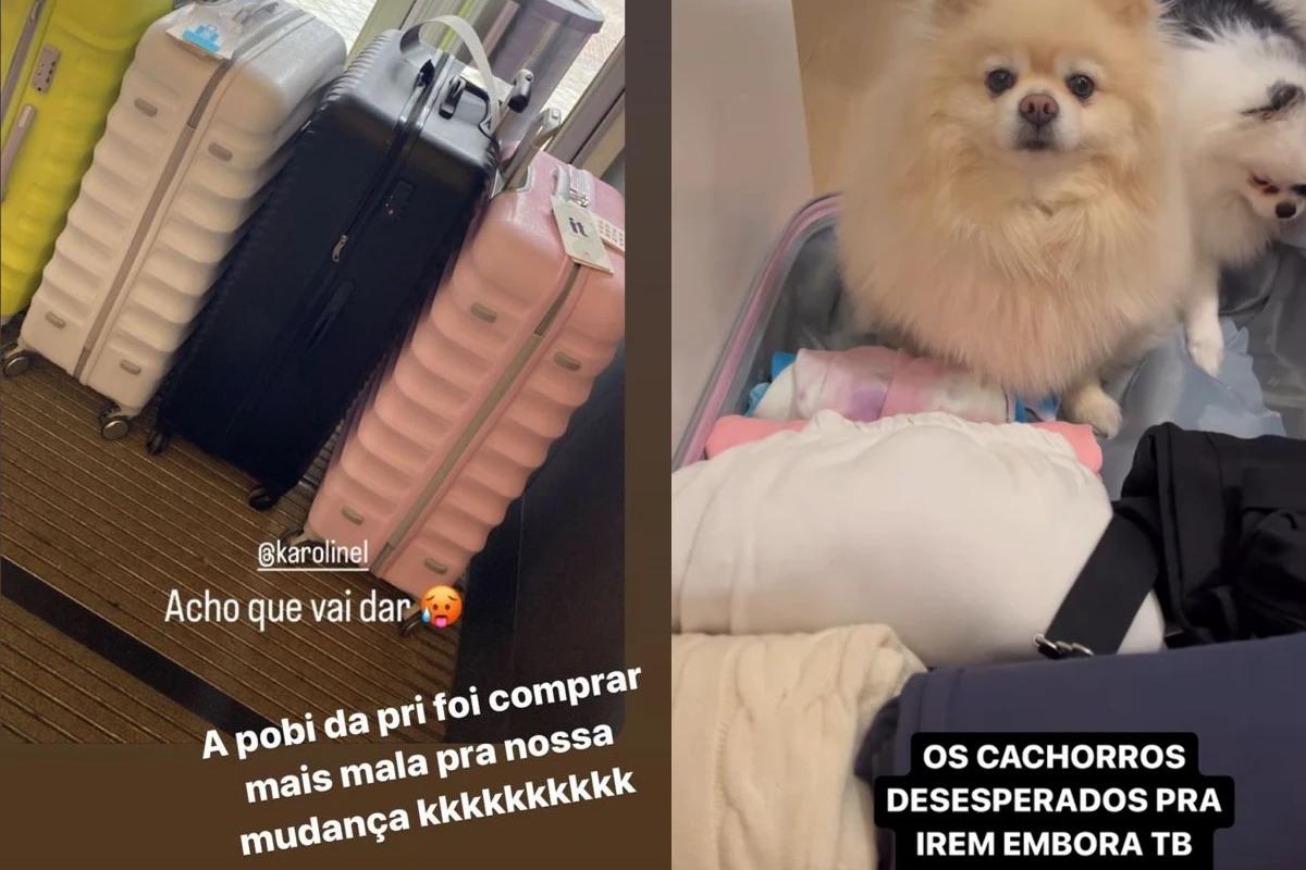 Malas de viagem sendo arrumadas
