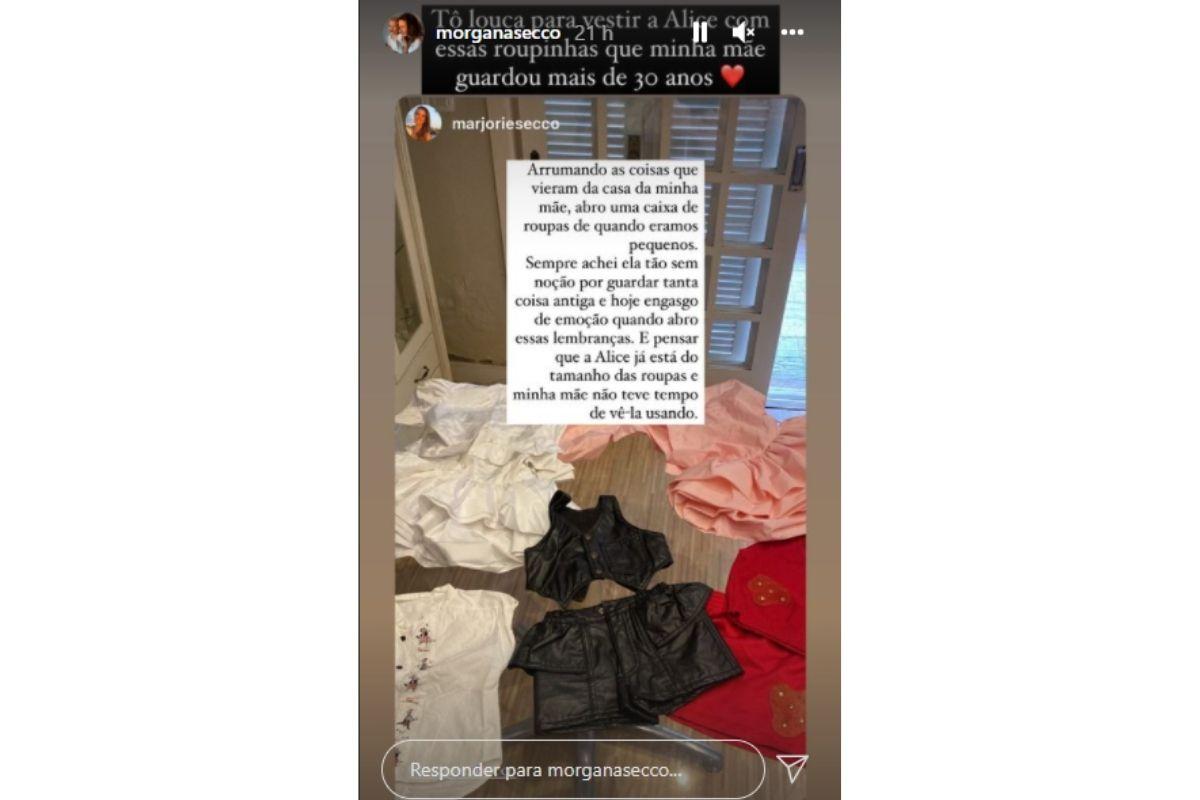 Avó de Alice guarda roupas há mais de 30 anos que hoje serão usadas na neta