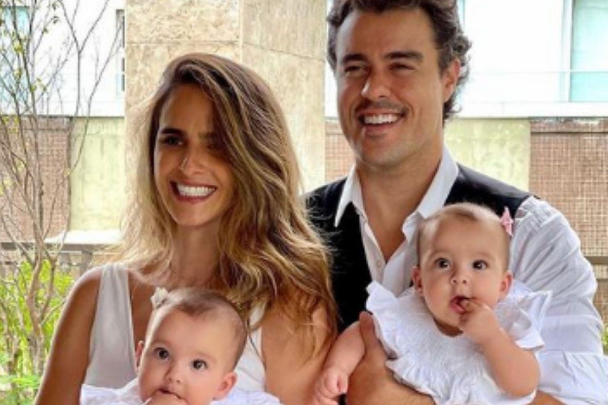Joaquim Lopes e Marcella Fogaça são pais de Sophia e Pietra