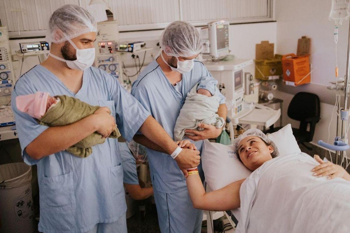 Graças a prima de Gustavo os gêmeos nasceram com o gene da família