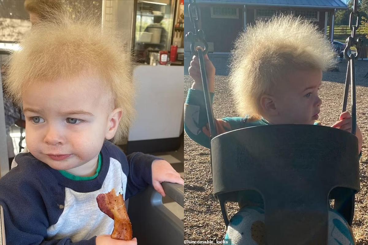 A mãe do bebê decidiu criar um Instagram para mostrar o cabelo do filho