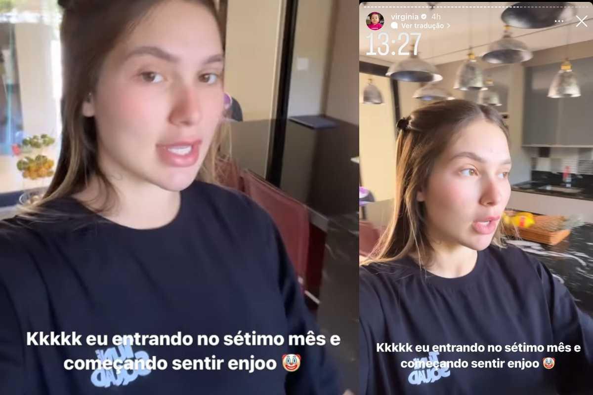 Virginia Fonseca comentou que passou a sentir enjoo no sétimo mês de gestação de Maria Flor